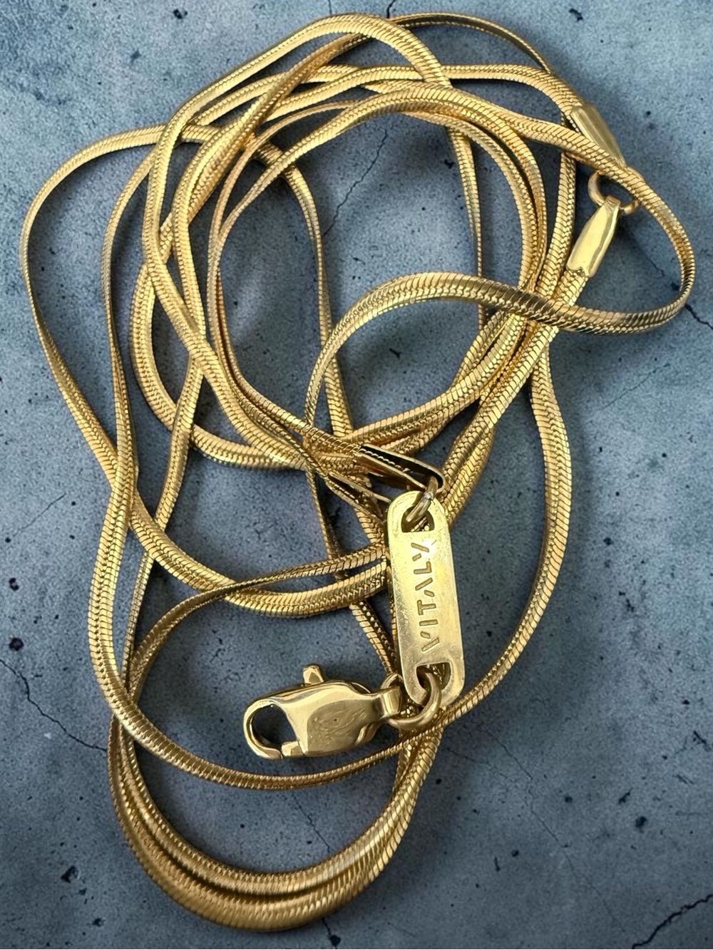 Vitally Gold Snake Chain Necklace 17” Sleek Minimalist Elegant Jewelry